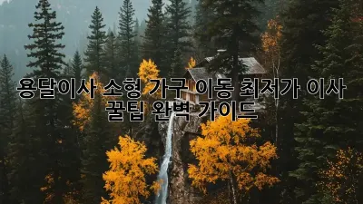 용달이사 소형 가구 이동: 최저가 이사 꿀팁 완벽 가이드!