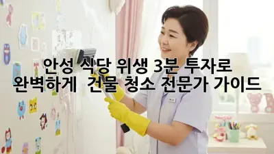 안성 식당 위생, 3분 투자로 완벽하게! ✨ 건물 청소 전문가 가이드